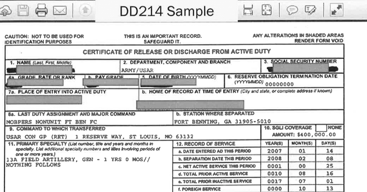 DD214 Featured Partial graphic